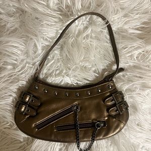 2000s Metallic brown handbag